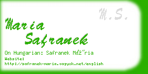 maria safranek business card